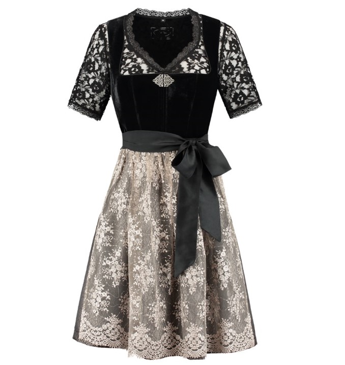 Retro-Dirndl schwarz, 2-teilig, ohne Bluse