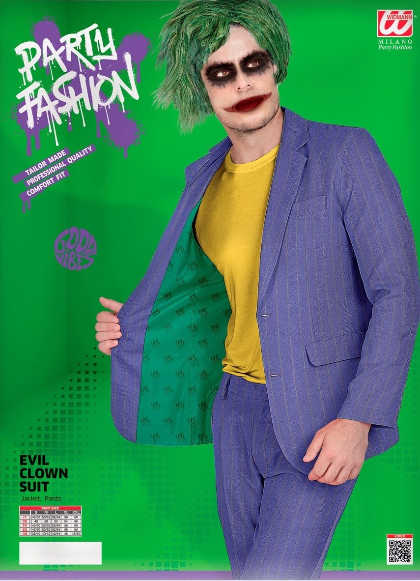 Party-Fashion-Anzug Böser Clown, Grösse XXL