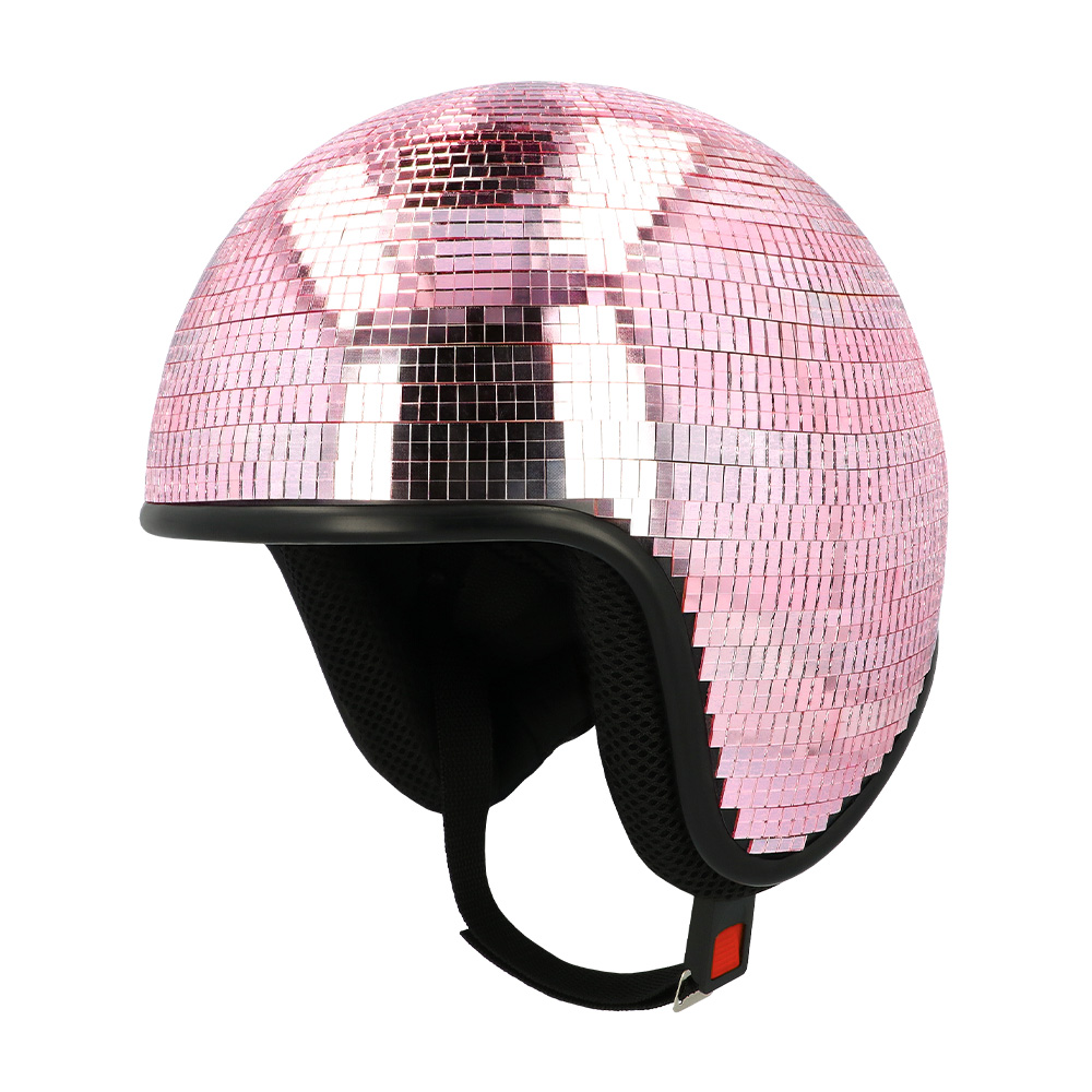 Roséfarbener Disco-Kostümhelm
