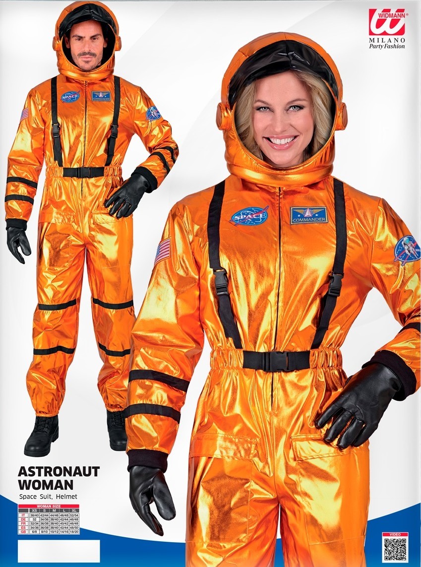 Oranges Astronautinnenkostüm, Grösse XL