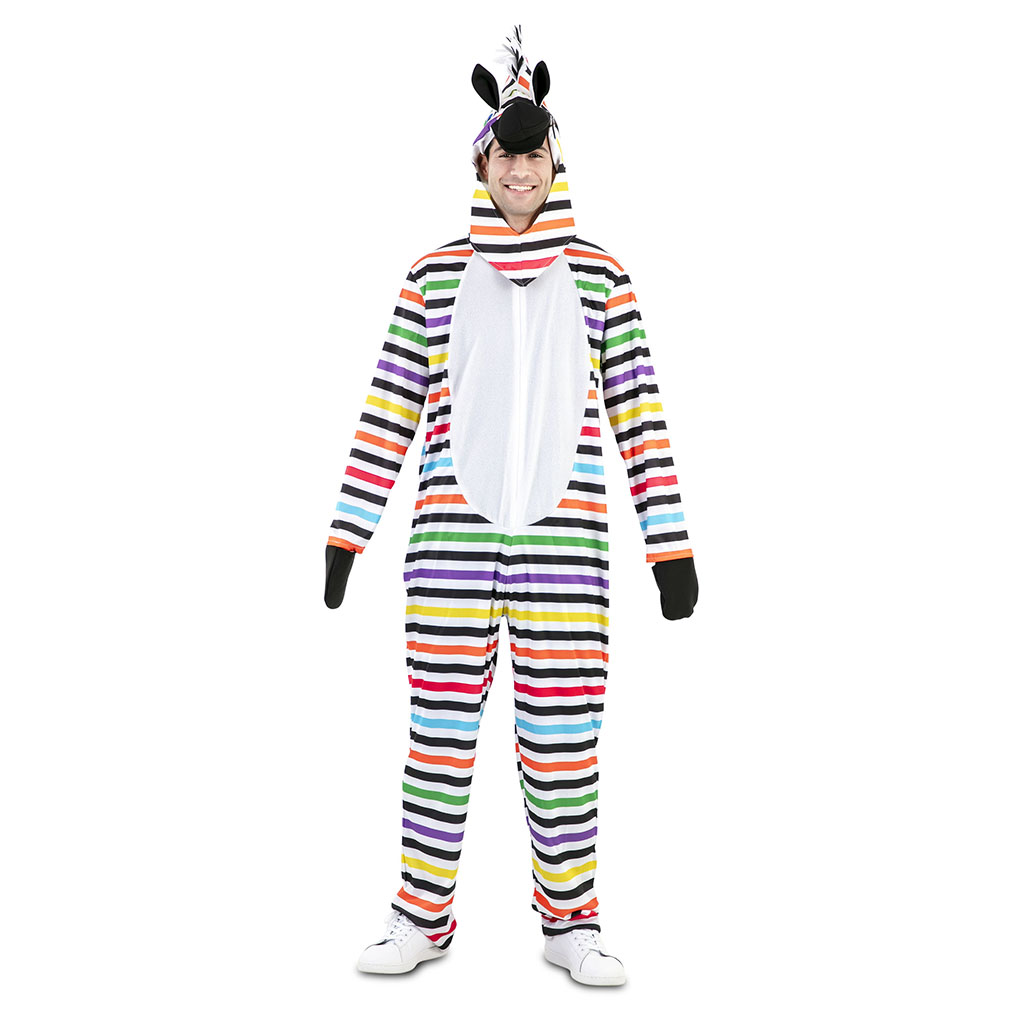 Zebrakostüm mit bunten Streifen
