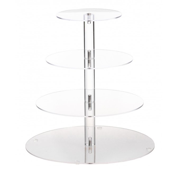 Runde Plexiglas-Etagere mit 4 Ebenen, Ø 30 cm