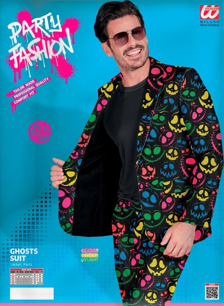 Party-Fashion-Anzug mit Geistermotiv, Grösse XXL