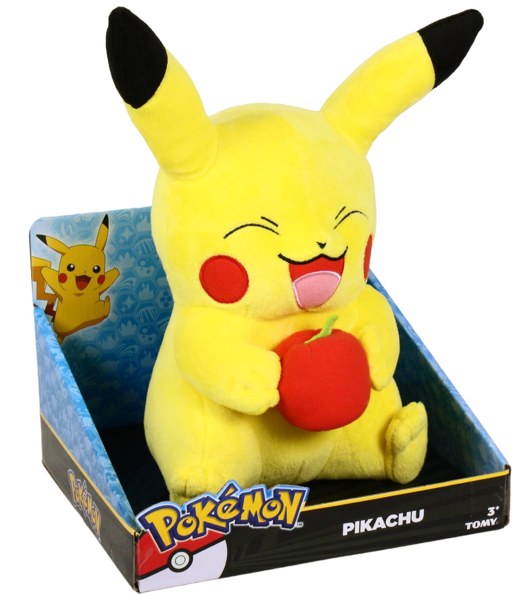 Pikachu-Plüschtier von TOMY mit Apfel, 29 cm